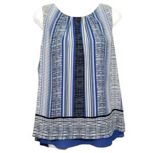 Rose + Olive | Fly Away Blue Print Sleeveless Top